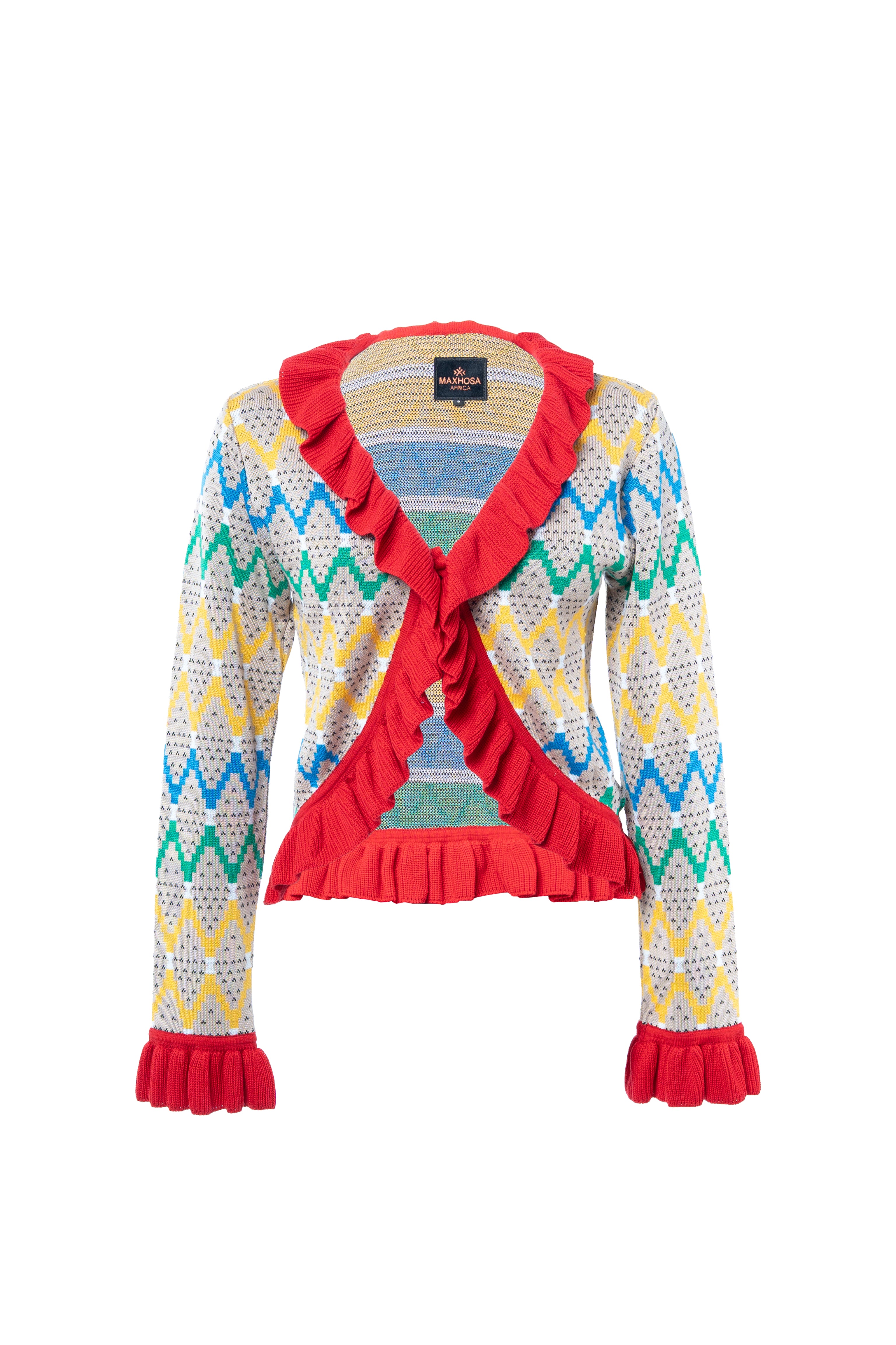 MAXHOSA MLC15 - Knitted Ruffle Cardigan – MAXHOSA AFRICA